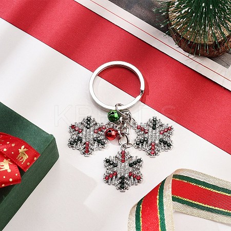 Snowflake Alloy Rhinestone Keychain KEYC-YW00108-01-1