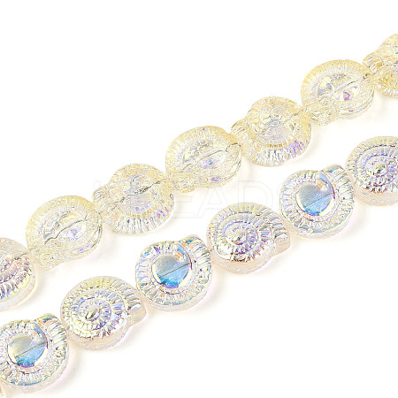 Electroplate Transparent Glass Beads Strands EGLA-S190-05B-1
