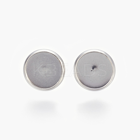 Tarnish Resistant Eco-Friendly 316 Surgical Stainless Steel Stud Earring Settings STAS-F181-01P-10mm-1