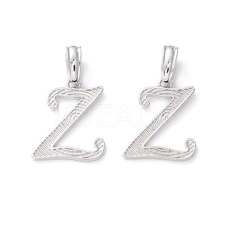 Rack Plating Eco-Friendly Brass Letter Pendants KK-K265-02P-Z-1