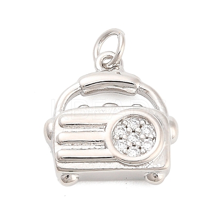 Brass Micro Pave Cubic Zirconia Pendants KK-H527-28P-1