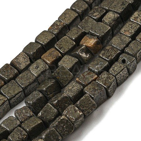 Natural Pyrite Beads Strands G-F631-K29-1