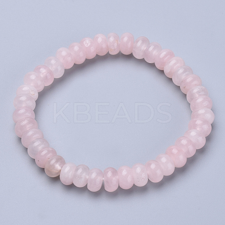 Natural Rose Quartz Beaded Stretch Bracelets BJEW-S127-15-1