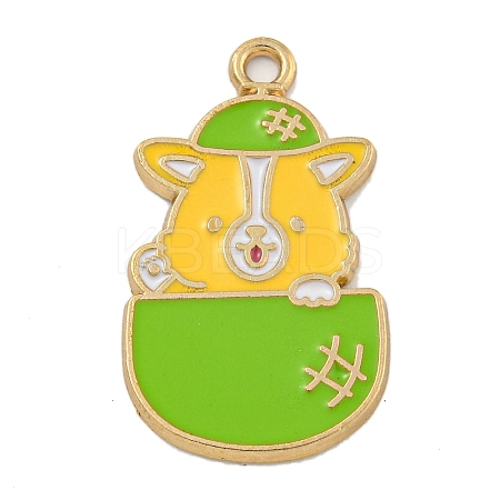 Cartoon Alloy Enamel Pendants ENAM-H045-05G-02-1
