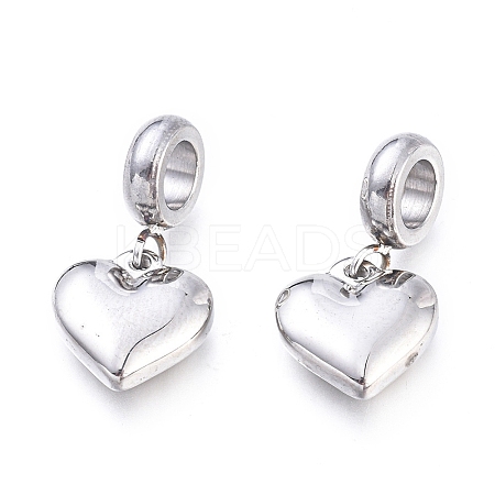 Non-Tarnish 304 Stainless Steel European Dangle Charms X-STAS-F243-39P-1