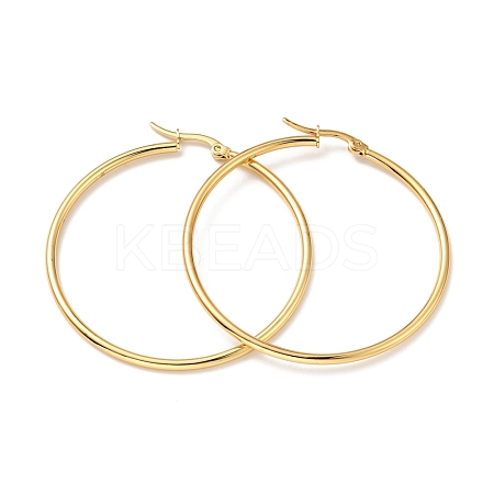 PVD Vacuum Plating 201 Stainless Steel Hoop Earrings with 304 Stainless Steel Pins for Women EJEW-D279-12G-01-1