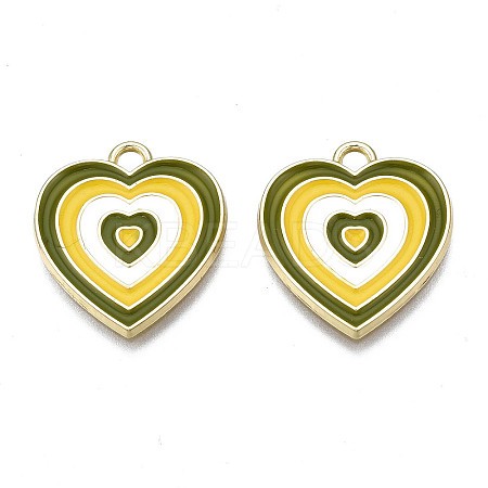 Rack Plating Light Gold Alloy Enamel Pendants LS-ENAM-Q444-014K-RS-1