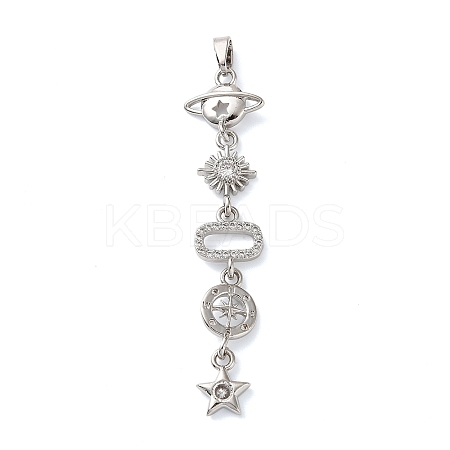 Brass Micro Pave Clear Cubic Zirconia Pendants LS-KK-D101-01D-P-1