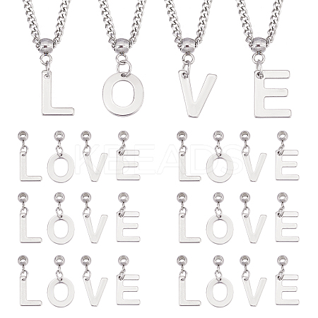 80Pcs 4 Style 304 Stainless Steel Pendants STAS-PH0004-21-1