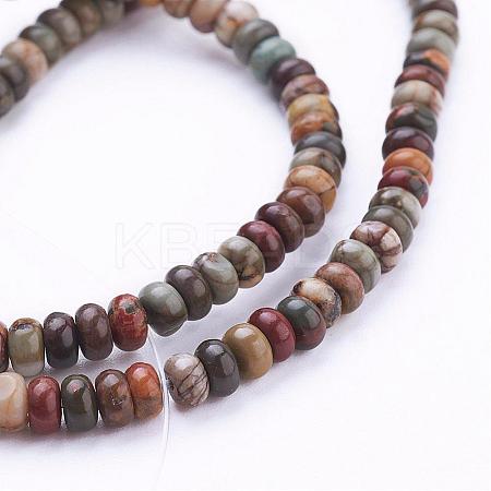 Natural Picasso Stone/Picasso Jasper Beads Strands G-G683-14-2x4mm-1