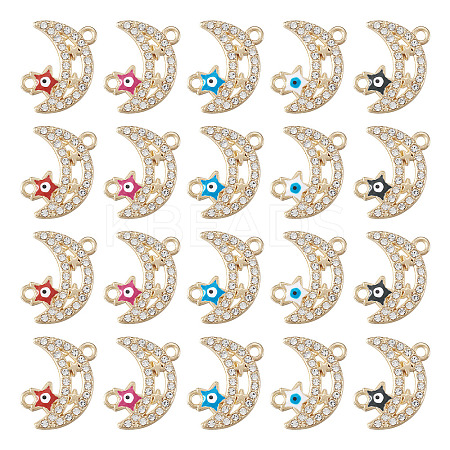 20Pcs 5 Colors Moon Alloy Enamel Connector Charms FIND-TA0002-19-1