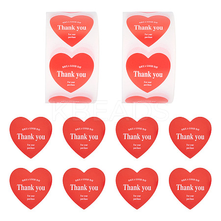 2Roll Heart with Thank You Roll Stickers DIY-TA0013-58C-1