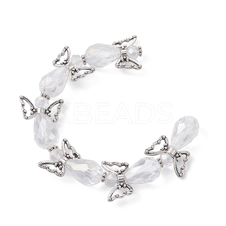 Angel Fairy Shape Electroplate Transparent Glass Beads Strands AJEW-JB01181-03A-1
