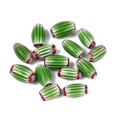 Handmade Millefiori Glass Barrel Beads LA-N002-03F-1