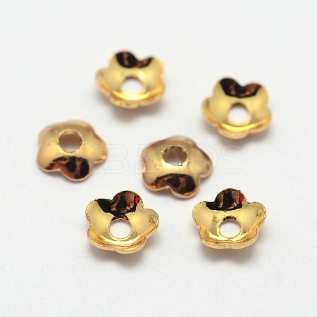 5-Petal Flower Brass Bead Caps KK-O093-04-NR-1
