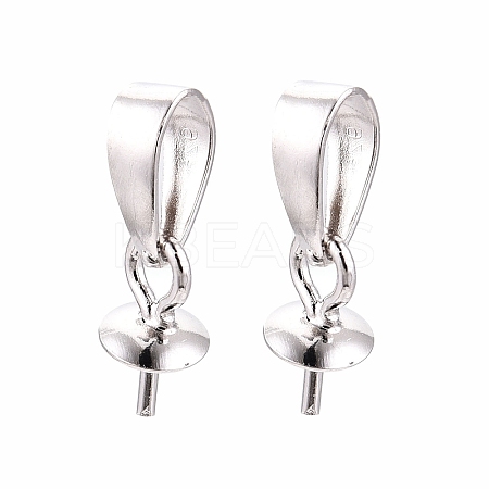 Anti-Tarnish Rhodium Plated 925 Sterling Silver Snap on Bails STER-N016-21P-1