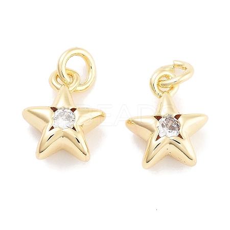 Brass with Cubic Zirconia Pendants KK-P271-38A-01G-1