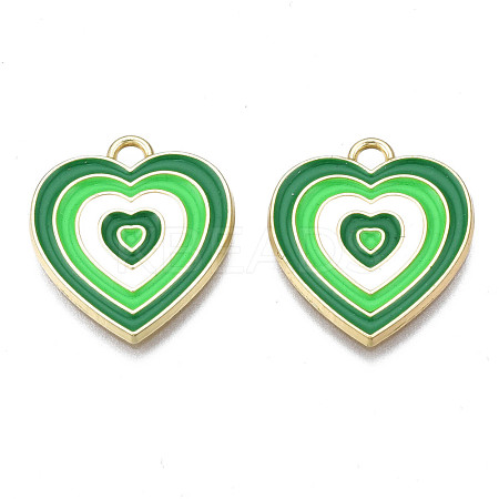 Rack Plating Light Gold Alloy Enamel Pendants ENAM-Q444-014J-RS-1