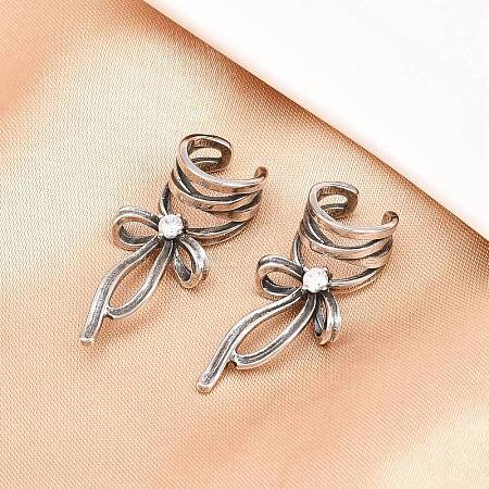 316 Surgical Stainless Bowknot Cuff Earrings EJEW-C160-02AS-1