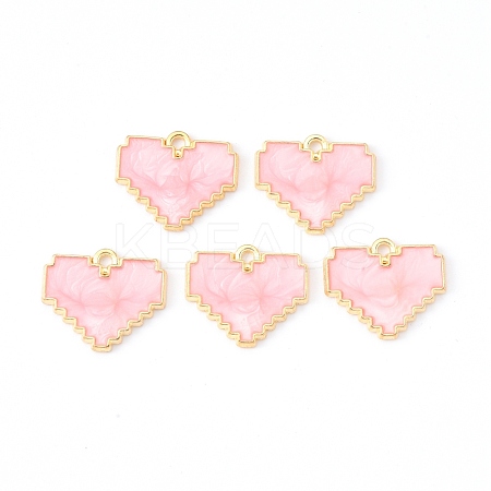Light Gold Plated Alloy Enamel Pendants ENAM-R136-48C-1