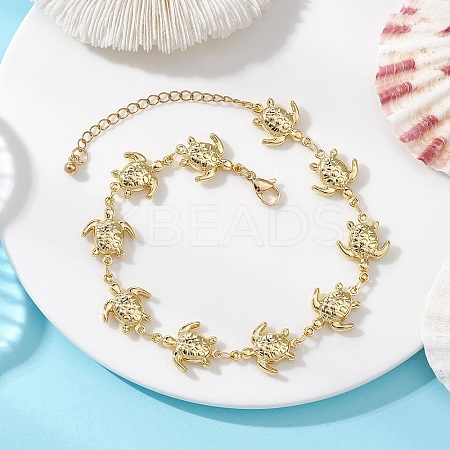 304 Stainless Steel Turtle Link Chain Bracelets for Women AJEW-AN00770-1