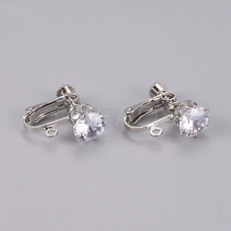 Brass Screw On Clip-on Earring Findings KK-L200-A01-P-1