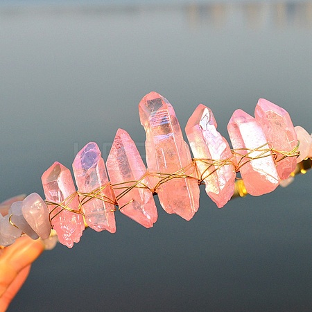 Natural Electroplated Crystal Hair Bands PW-WG6526D-11-1