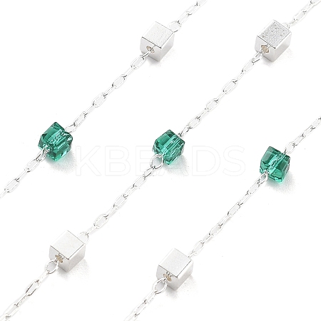 Handmade Brass & Glass Bead Chains CHC-L051-07S-04-1