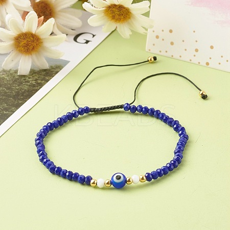 Adjustable Nylon Thread Braided Bead Bracelets BJEW-JB06440-02-1