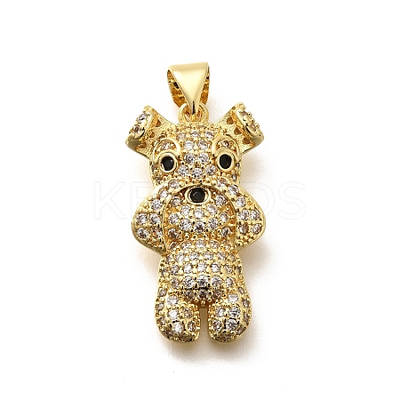 Rack Plating Brass Micro Pave Cubic Zirconia Enamel Pendants KK-L226-032G-01-1