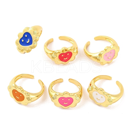 Brass Open Cuff Rings RJEW-U009-20G-1