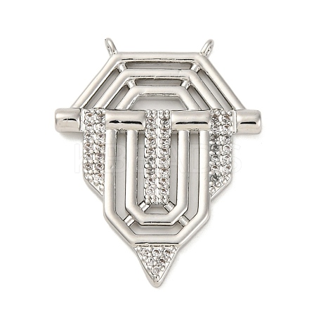 Brass Pendants with Cubic Zirconia KK-D536-12P-1