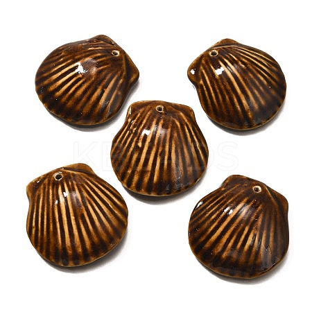 Seashell Shaped Porcelain Pendants PORC-O003-01B-09-1