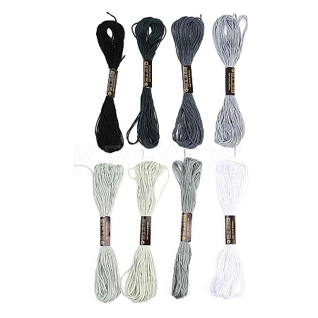 8 Skeins 8 Colors 6-Ply Polyester Embroidery Floss OCOR-CY0002-09D-1