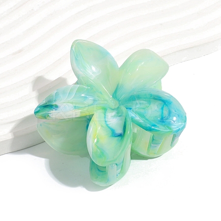 5-Petals Flower Shapes Plastic Claw Hair Clips PW-WG70882-04-1