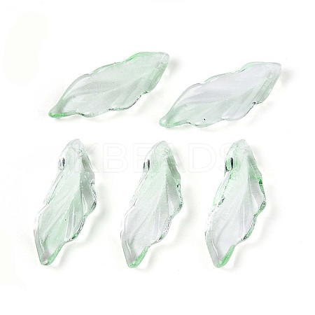 Baking Paint Transparent Glass Pendants DGLA-N014-01E-1