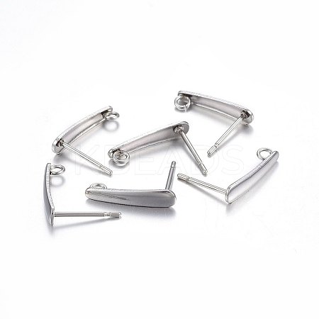 Non-Tarnish 201 Stainless Steel Stud Earring Findings LS-STAS-P210-39P-1