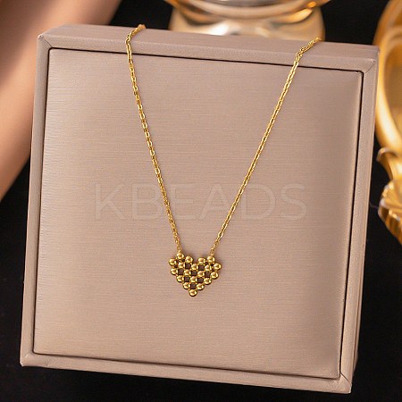 304 Stainless Steel Cluster Heart Pendant Necklaces for Women Men LS-NJEW-Q028-11G-1