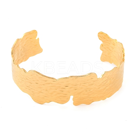 304 Stainless Steel Open Cuff Bangles for Women BJEW-G711-01A-G-1