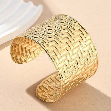 304 Stainless Steel Cuff Bangles for Women AJEW-P127-24G-1