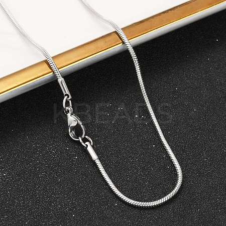 Tarnish Resistant 1.5mm 316 Surgical Stainless Steel Snake Chain Necklaces STAS-D064-1