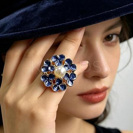 Zinc Alloy Enamel Cuff Open Rings for Women WZ6536-2-1