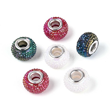 Large Hole Resin Rhinestone European Beads OPDL-T003-01H-1