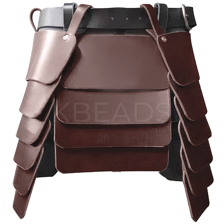 Medieval Viking PU Leather Belt Skirt AJEW-WH20077-031D-1