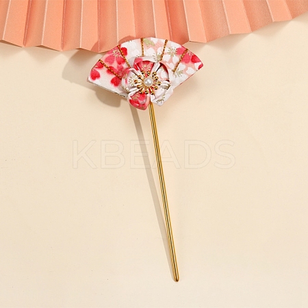 Flower Fan Cloth Hair Sticks PW-WG5DC28-06-1