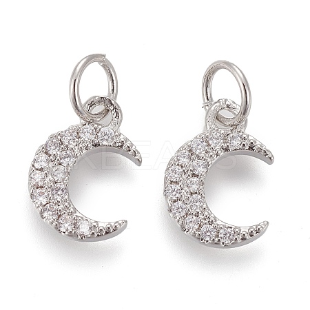 Brass Micro Pave Clear Cubic Zirconia Charms LS-ZIRC-Z005-01C-1