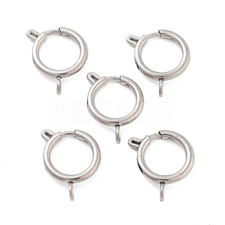 Non-Tarnish 304 Stainless Steel Spring Ring Clasps STAS-E104-09D-P-1