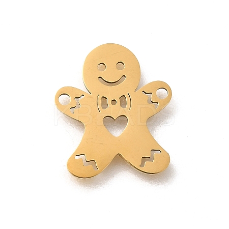201 Stainless Steel Laser Cut Connector Charms STAS-R132-10G-1