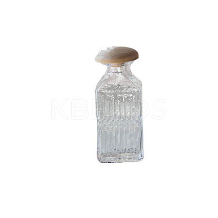 Rectangle Miniature Glass Empty Bottle Ornaments BOTT-PW0006-09-1