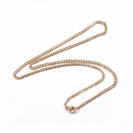 304 Stainless Steel Curb Chain Necklaces NJEW-P147-04G-1